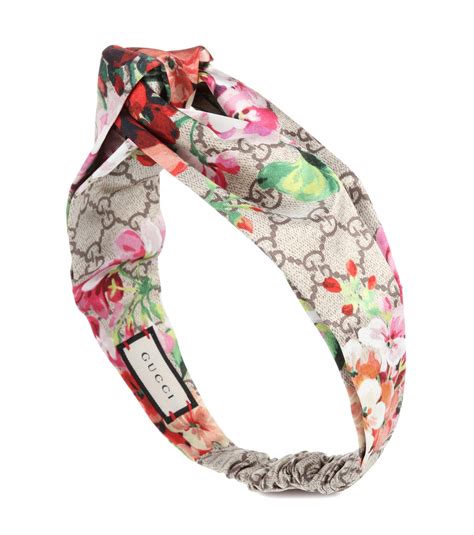 gucci printed silk satin headband|gucci headband price.